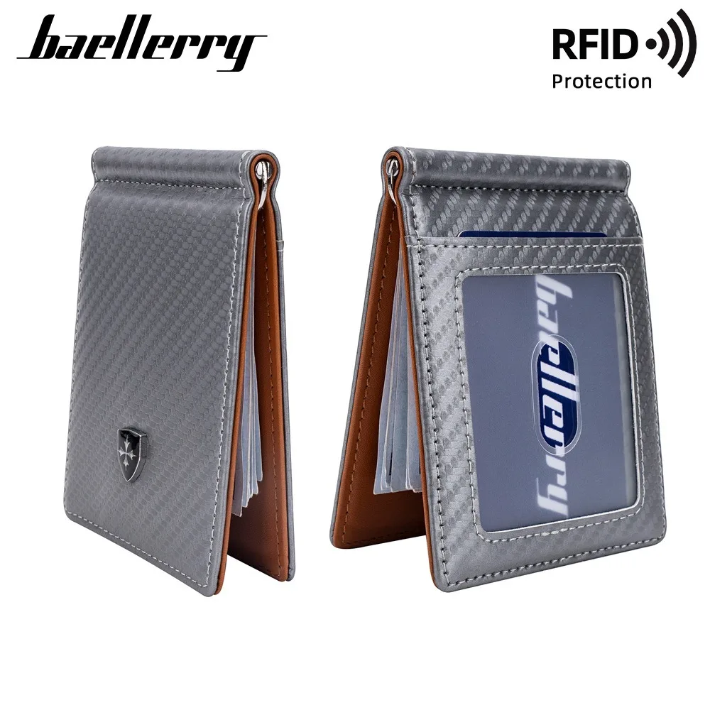 

Мужской RFID-кошелек Baellerry из углеродного волокна, ультратонкая визитница с защитой от демагничивания