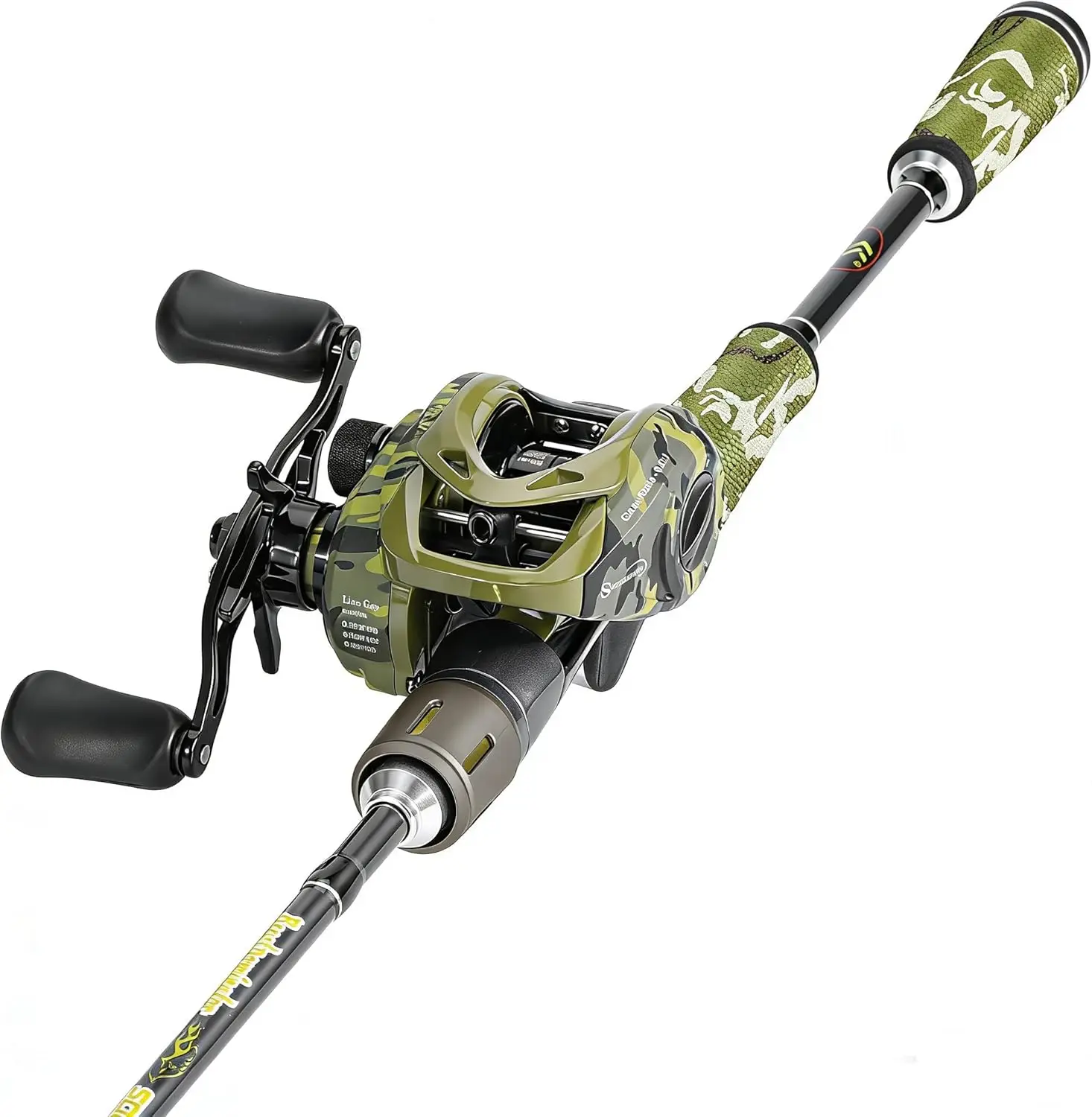 

High-Speed Baitcaster Combo, 8.0:1 Gear Ratio, 20lbs Drag, 2-Piece Travel Rod, Carbon Fiber Blank, Magnetic Brake System