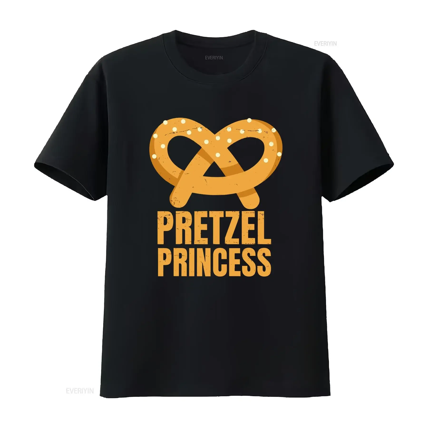 Pretzel Princess German Bavarian Food T Shirt for Women Unique and Delicious Design vintage Washed Versatile Breathable
