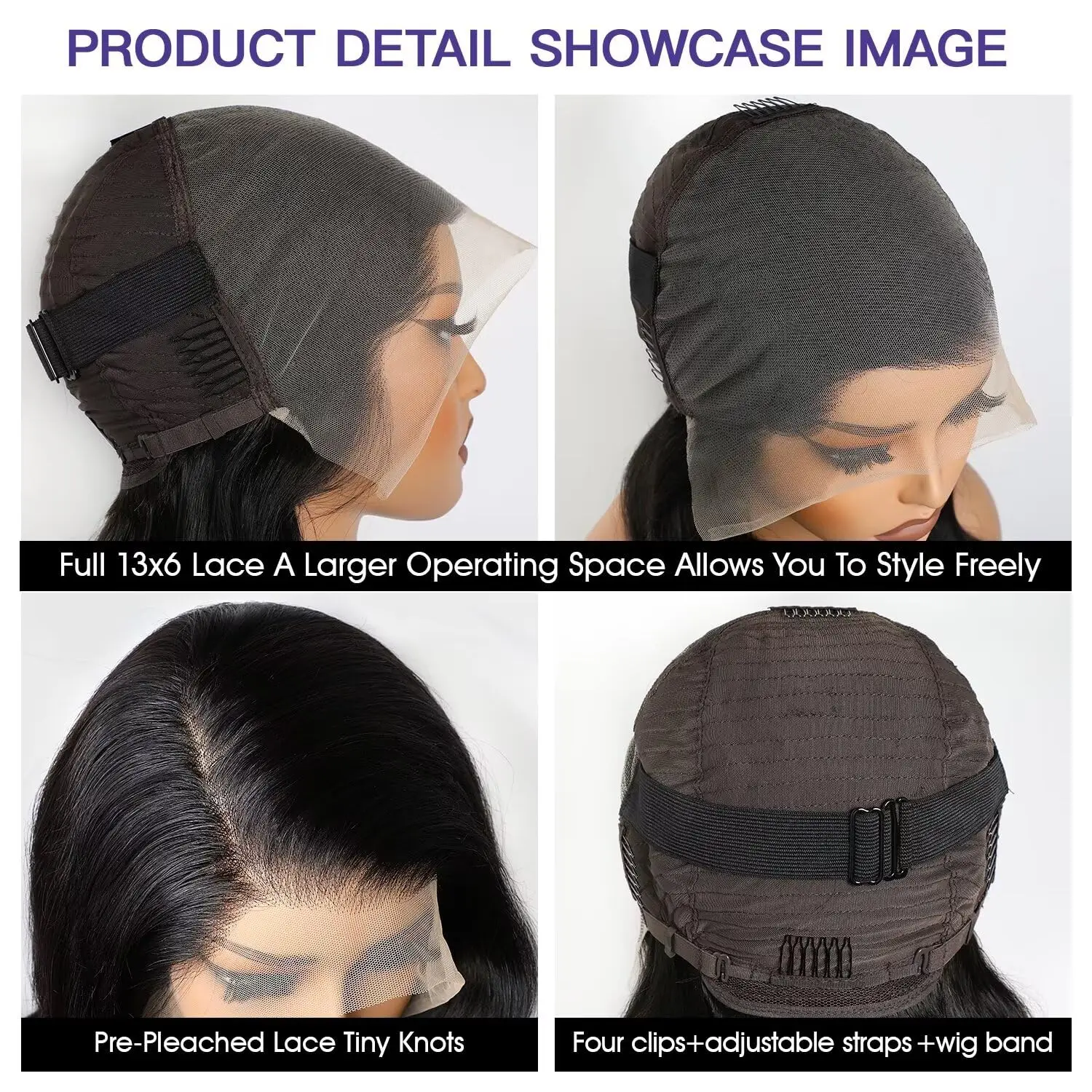 Lemoda كامل 13x6 الجسم موجة الدانتيل أمامي خصلات الشعر المستعار الإنسان 250 الكثافة طويلة/قصيرة بوب الباروكات 15A 14 بوصة HD 13x6 كامل الدانتيل شعر مستعار أمامي #3