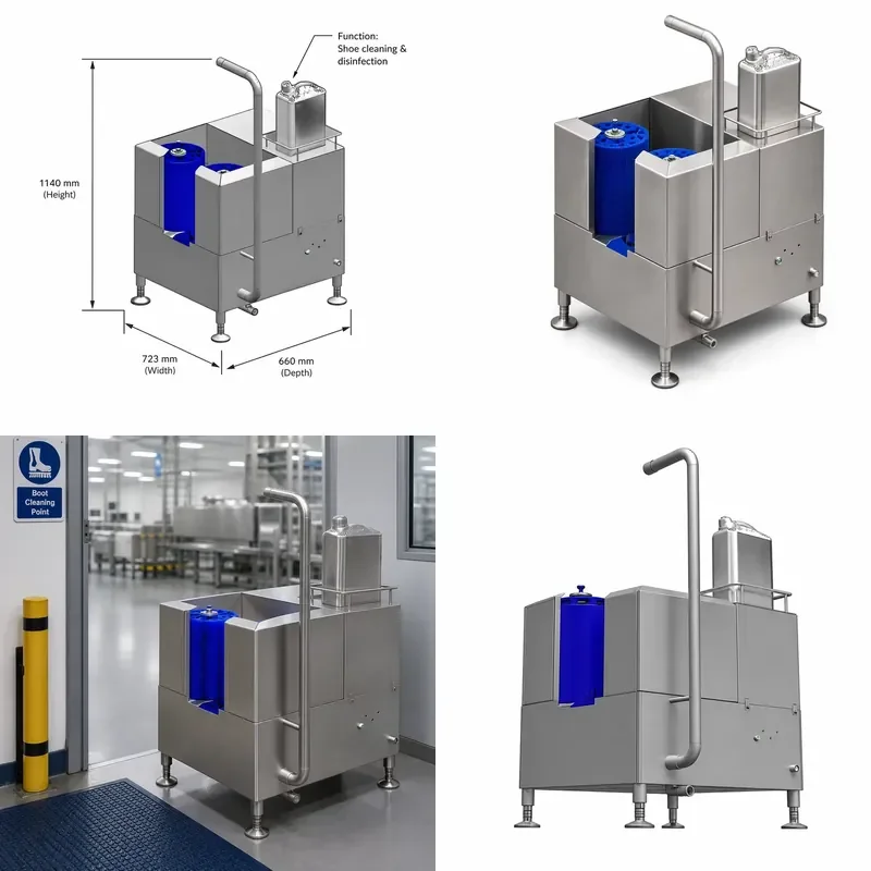 New Industrial Grade Automatic Shoe Shine Disinfection Machine Cold Water Cleaning Stainless Steel High Efficiency Personnel