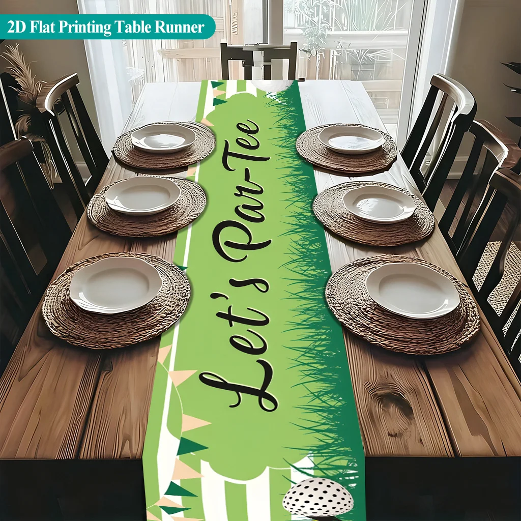 1 Piece Green Floral and Tree Pattern Table Runner, Suitable for Farmhouse, Indoor, Kitchen, Celebrations, Table Decoration, Restaurant and Banquet Decoration Supplies