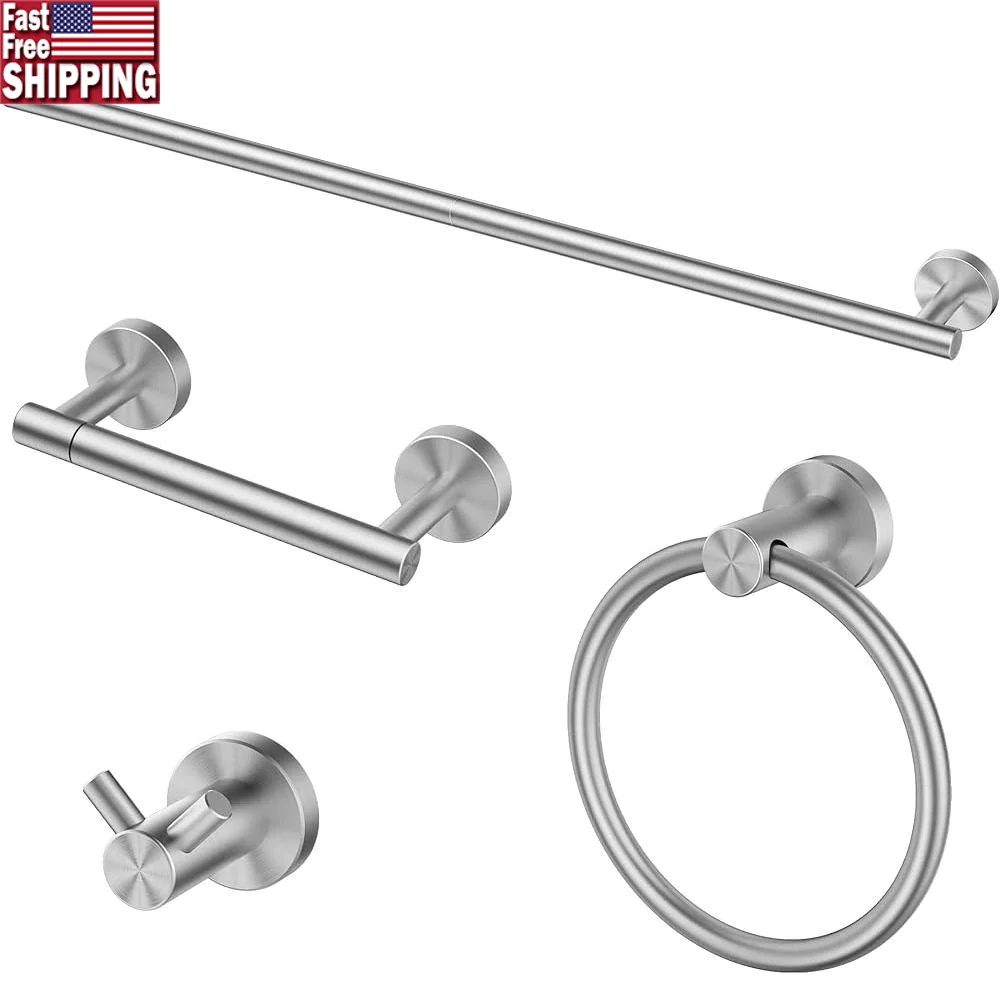 

Bathroom Accessories Set Towel Bar Toilet Paper Holder Towel Ring Hooks Stainless Steel 304 Wall Mounted Modern Design Durable