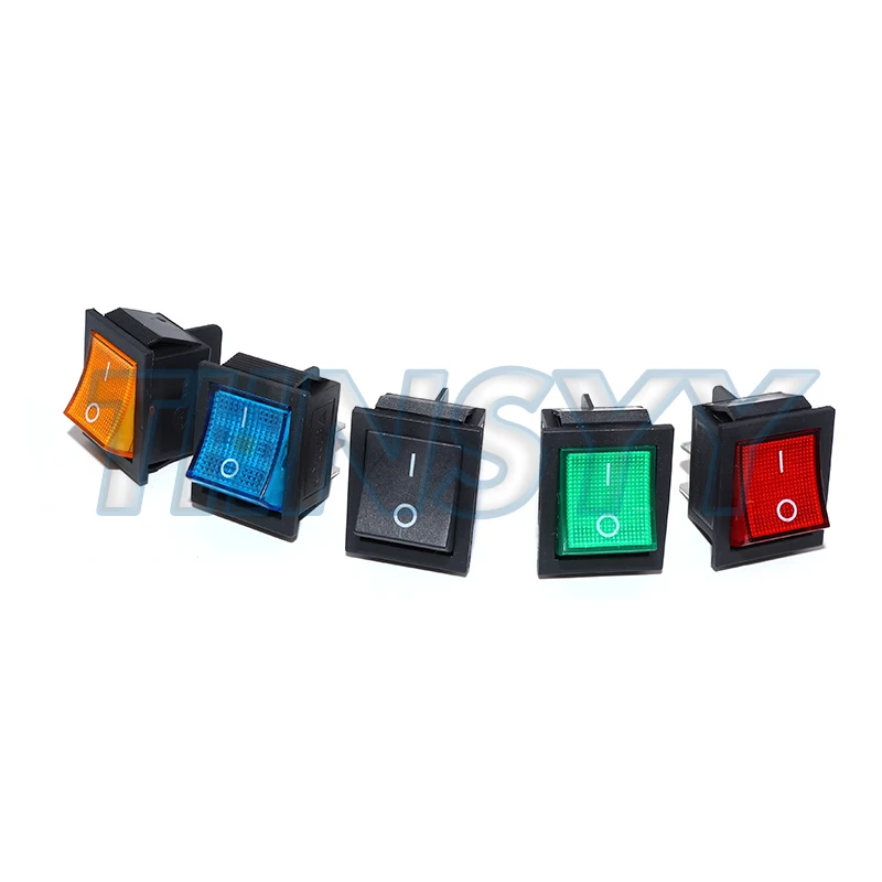 5Pcs Latching Rocker Switch Power Switch I/O 4 Pins with Light 16A 250VAC 20A 125VAC KCD4