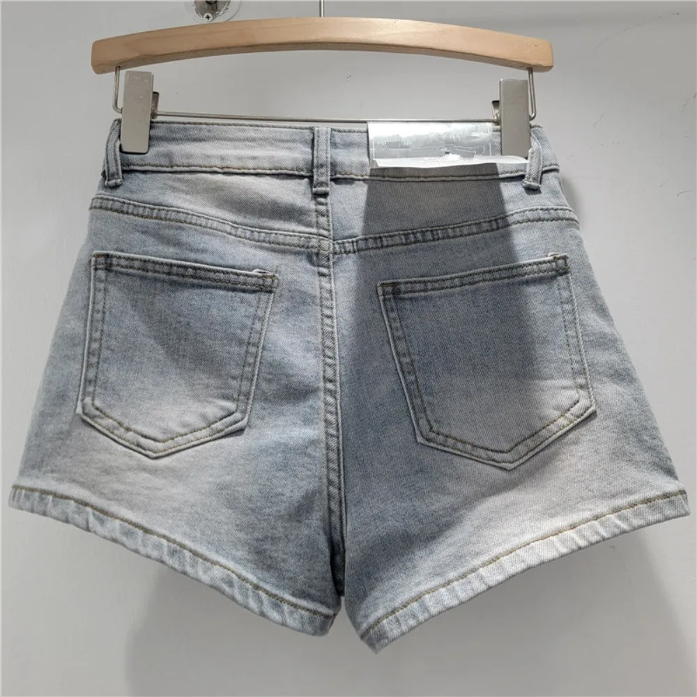 High Street Jeans Shorts Women's Vintage Vintage Low Rise Denim Shorts Straight Leg Y2k Hip Hugging Hot Pants Ultra Short Pants