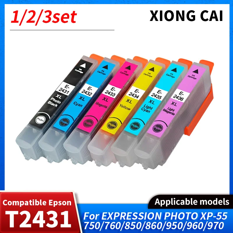 T2431 T2436 24XL T2432 Compatible Ink Cartridge For Epson XP-750 XP-850 XP-950 XP-860 XP-55 XP-760 XP-960 Printer with chip