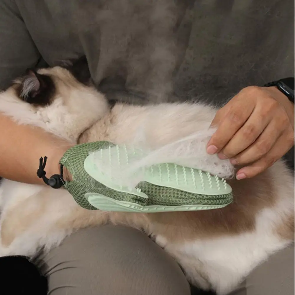 

4 in 1 Spray Petting Glove Gentle Hair Removal Breathable Mesh Dog Floating Hair Remover Thicken Elastic Wrist Closure