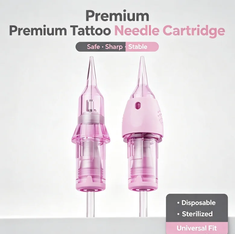 50PCS Biomaser Pinky Pro Needle Universal Tattoo&Permanent Makeup Cartridge RL 0.25/0.30 Long Tap Sharp 3RL For Tattoo Artist