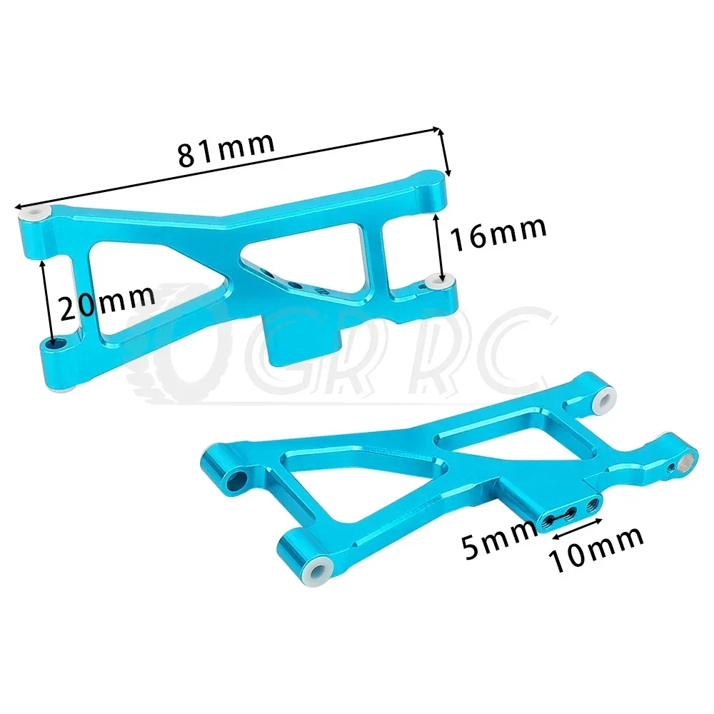 Brazos de suspensión inferior delantera y trasera de aleación de aluminio para Tamiya TT02B TT-02B 1/10 RC, piezas de mejora de Metal para coche