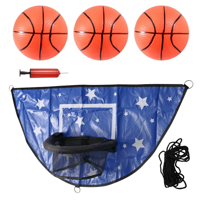 B93B-Trampolin Basketballkorb-Set, Mini-Basketballkorb für Kinder, wasserdichter Sonnenschutz, Basketball-Aufsatz