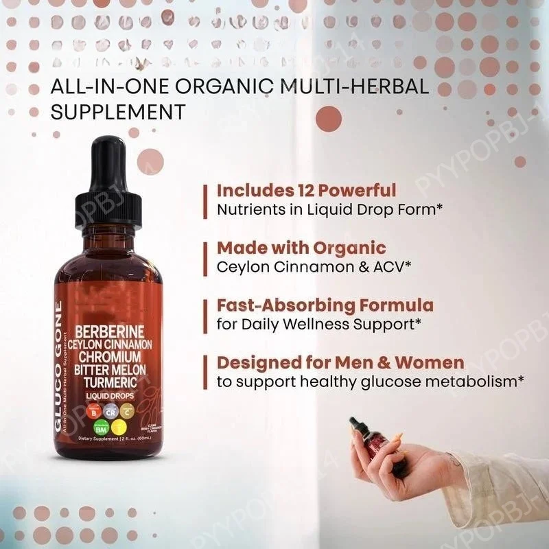 Organic Ceylon Cinnamon & Turmeric Liquid Drops – Plant-Based Wellness – 60ml – Non-GMO, Vegan, Gluten Free