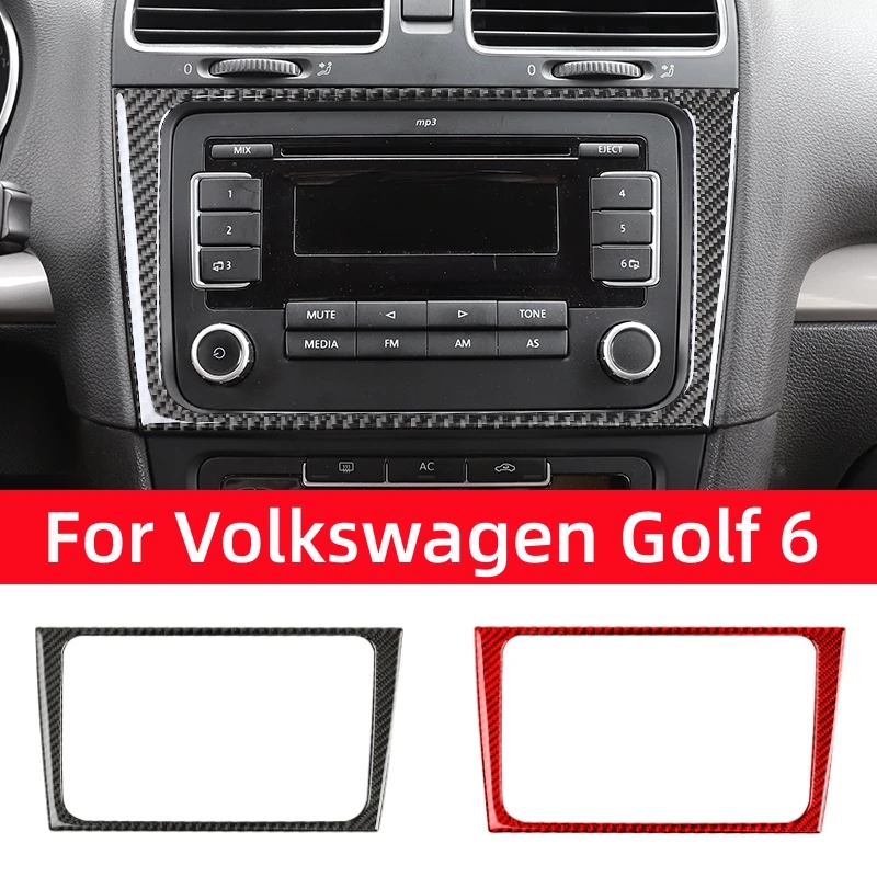 

Для Volkswagen Golf 6 Gti R MK6 2008-2012 углеродное волокно Авто центральное управление CD Панель рамка Декоративные наклейки автомобильные аксессуары