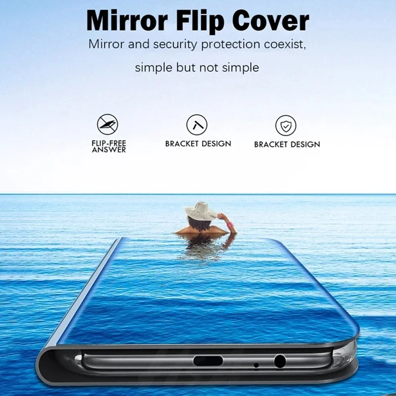 360 ° Vollständig geschützte Flip-Spiegel-Handyhülle für iPhone 17, 16, 15, 14, 13, 11, 12 Pro Max, vollständig abgedeckte Stehhalterung, Stoßstangenabdeckung – Detail 9