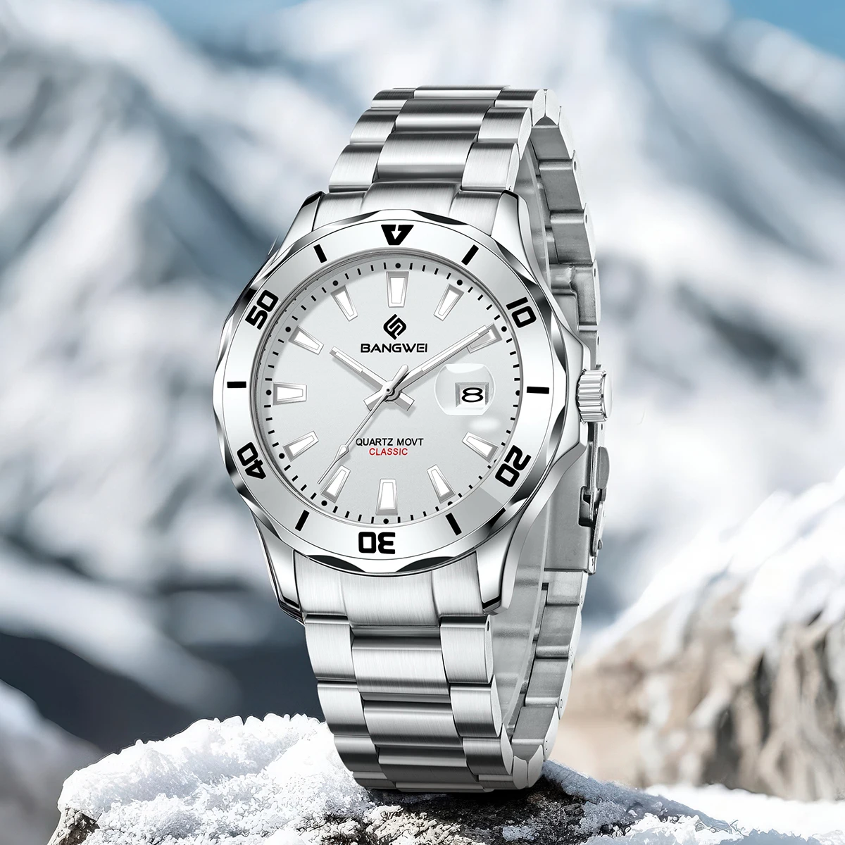 LIGE رجل فاخر ساعة اليد الأعمال الفولاذ المقاوم للصدأ تاريخ كوارتز ساعة رجالية مقاوم للماء مضيئة تاريخ ساعات رجالية ساعة + صندوق #2