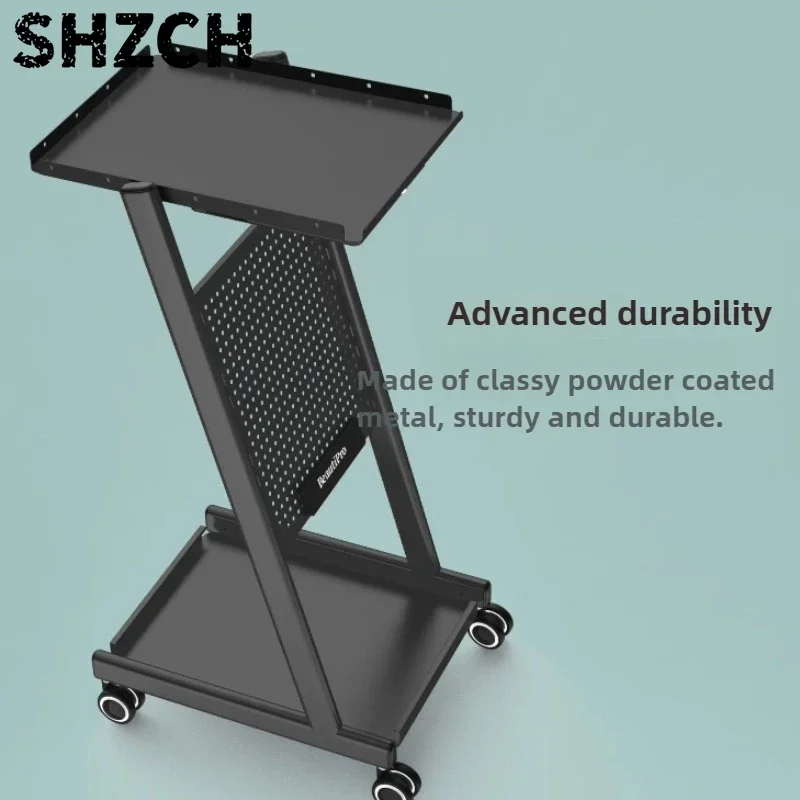 Professional Barber Rolling Cart Multi-layer Salon Storage Rack Mobile Hair Dyeing Station Durable Styling Cabinet for Beauty