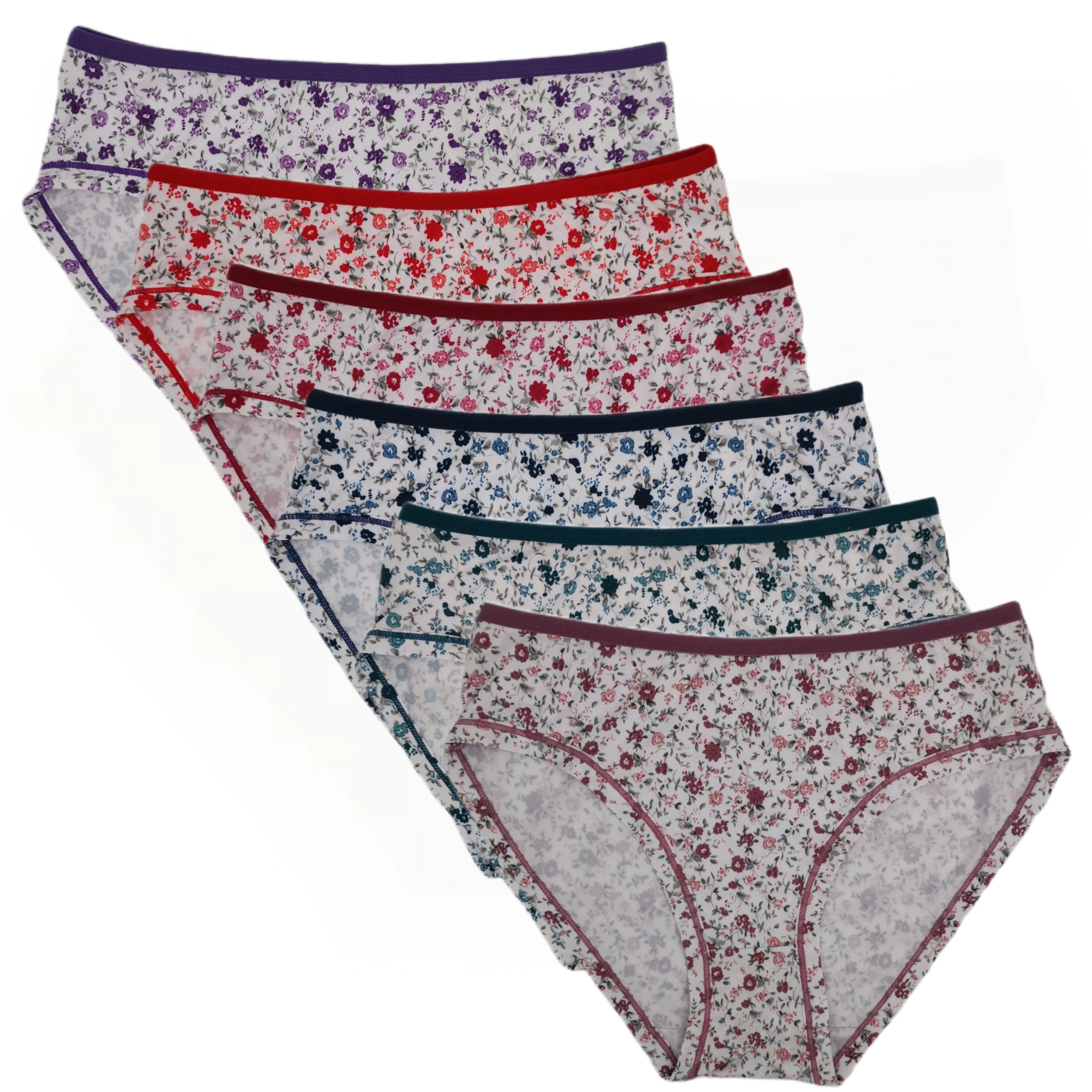 Panties For Women,Flral Women's Panties,Modal Female Underwear,Flower Print Woman Panti,Mid-rise Women's Briefs,6Pcs/Lot