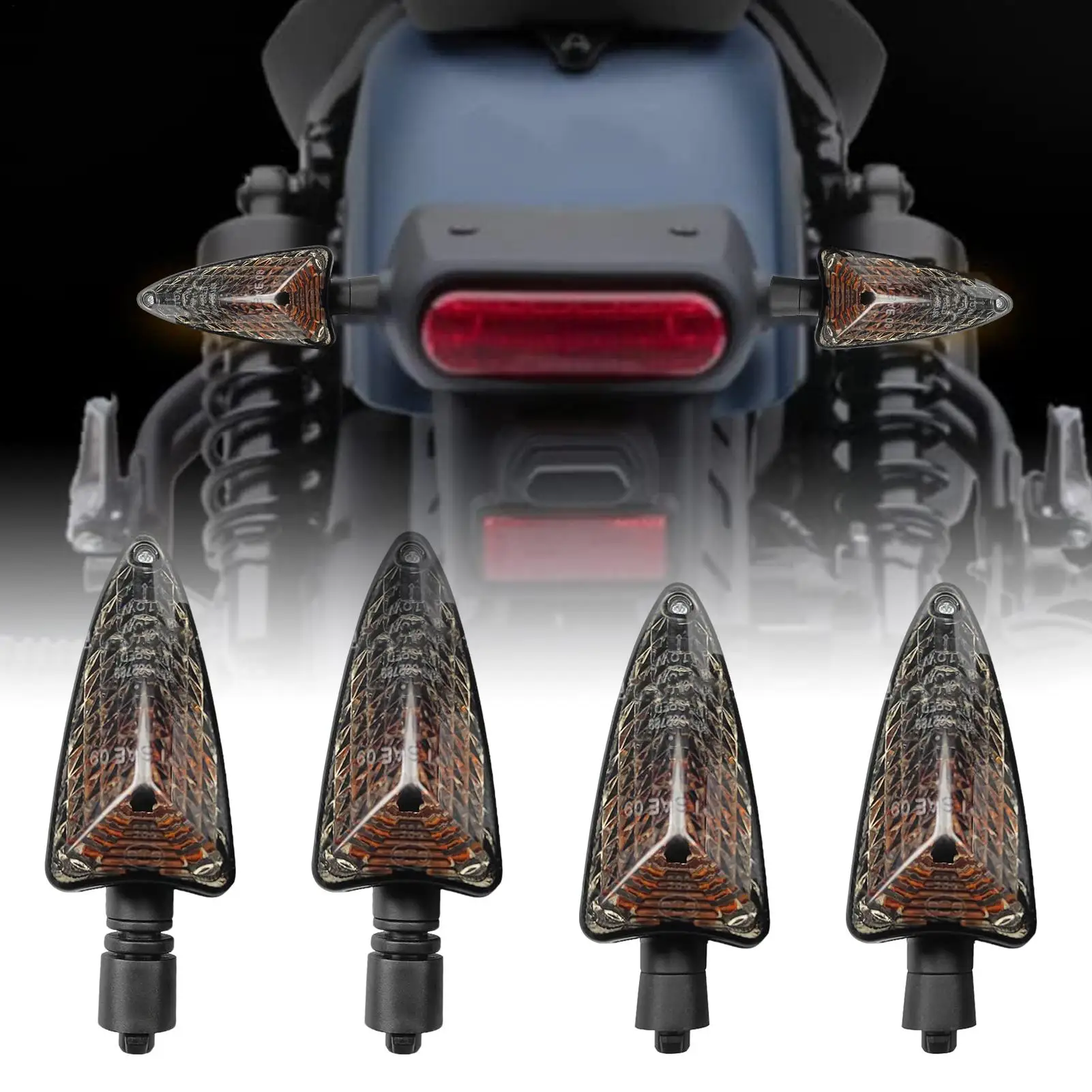 

Motorcycle Turn Lights Motorbike Front Rear Indicators 12V Plug-And-Play High-Brightness Motorbike Warning Lamp Replacement