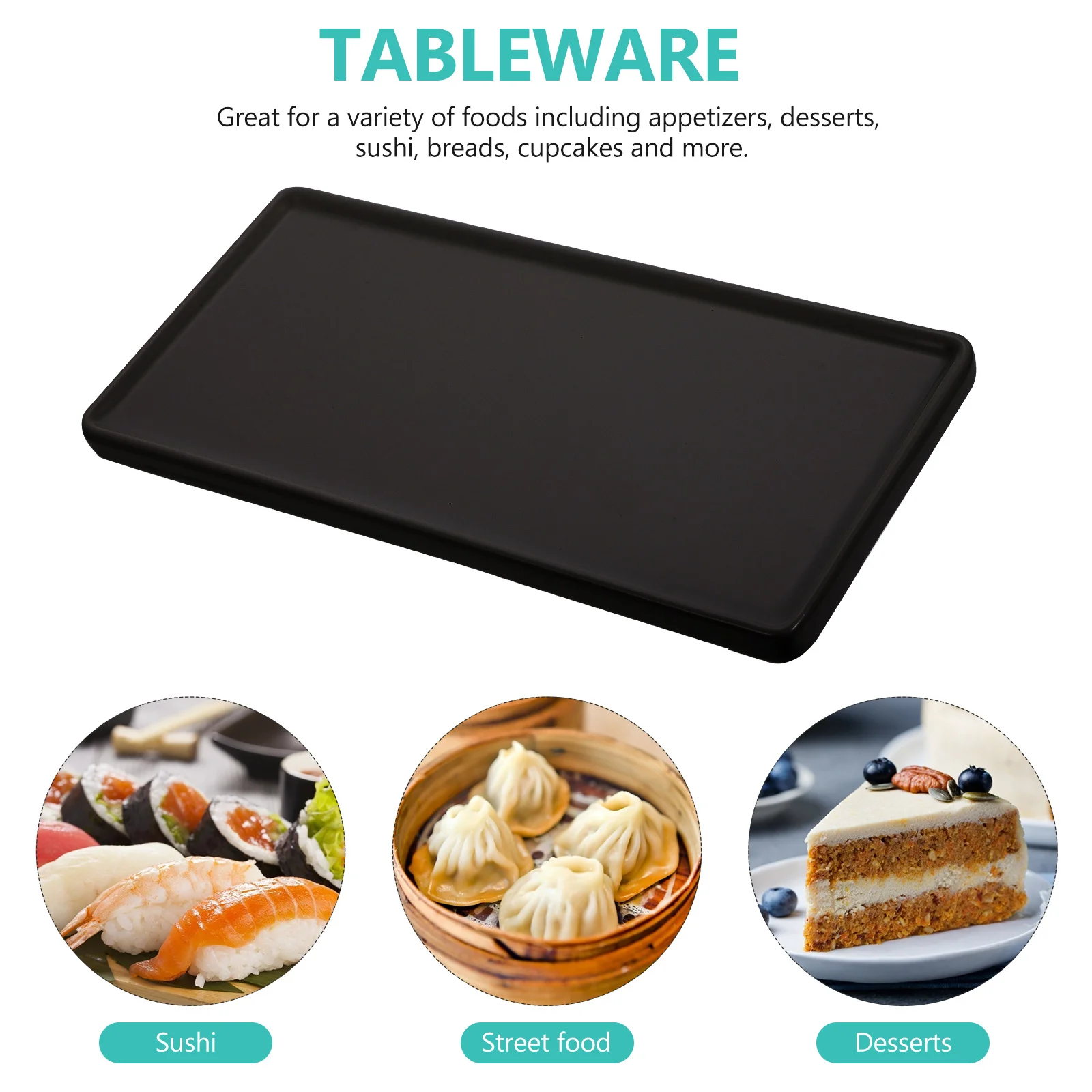 

Rectangular Cake Plate Ceramic Japanese Style Tableware Creative Food Plate Sushi Dessert Snack Tray Practical Use