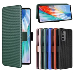 For LG Wing Case Carbon Fiber Flip Leather Case for LG Wing  Business Magnetic Wallet Card Slot Slim Cover lg wing with buckle