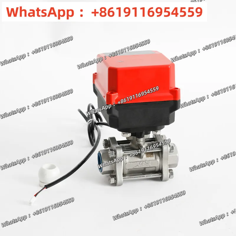Electric high-temperature ceramic ball valve DC24V three piece threaded acid and alkali resistant switch water valve
