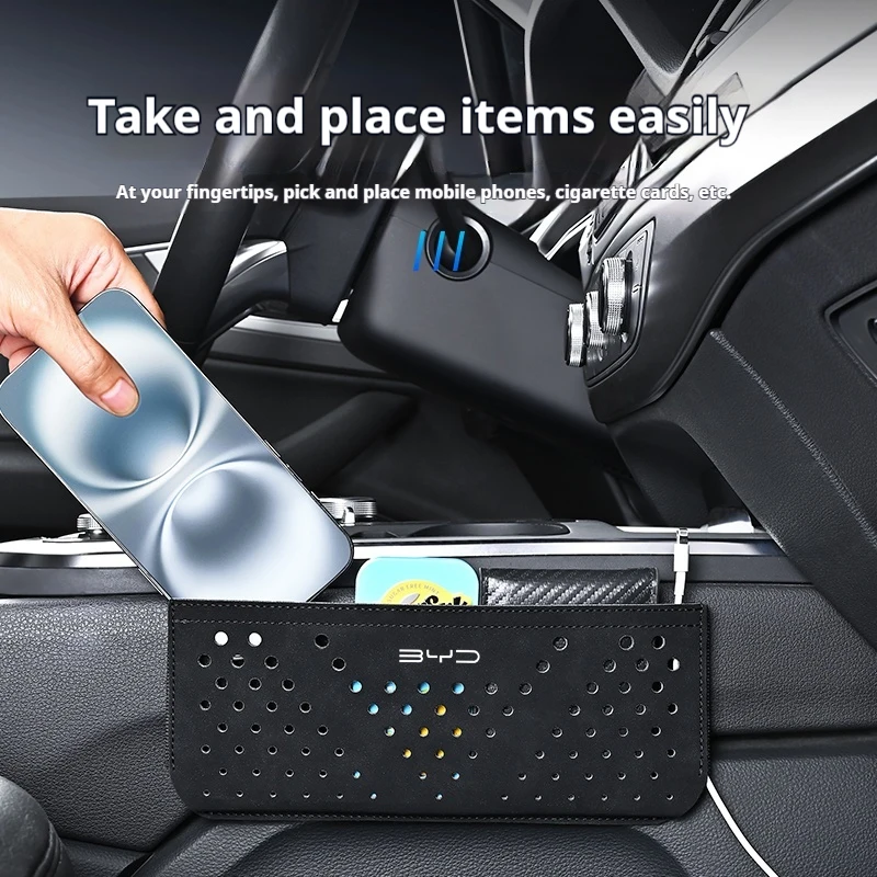 

Pop 1pc Imitation Deer Skin Car Multi-Function Storage Box Car Central Control Door Seat Back For BYD F3 E6 Yuan Plus Car Accses