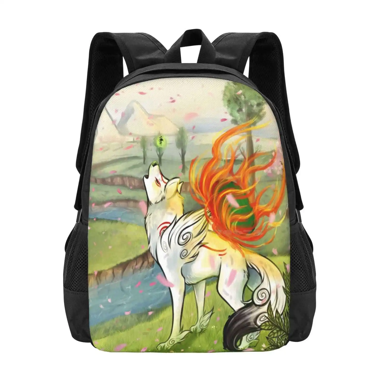 Okami School Bag Big Capacity Backpack Laptop Okami Amaterasu