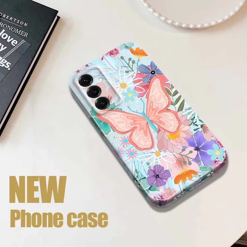 

Butterfly Floral Pattern Phone Case For Samsung Galaxy S26 S25 S24 S23 S22 S21 FE Lite Plus Ultra Film Hard Shell