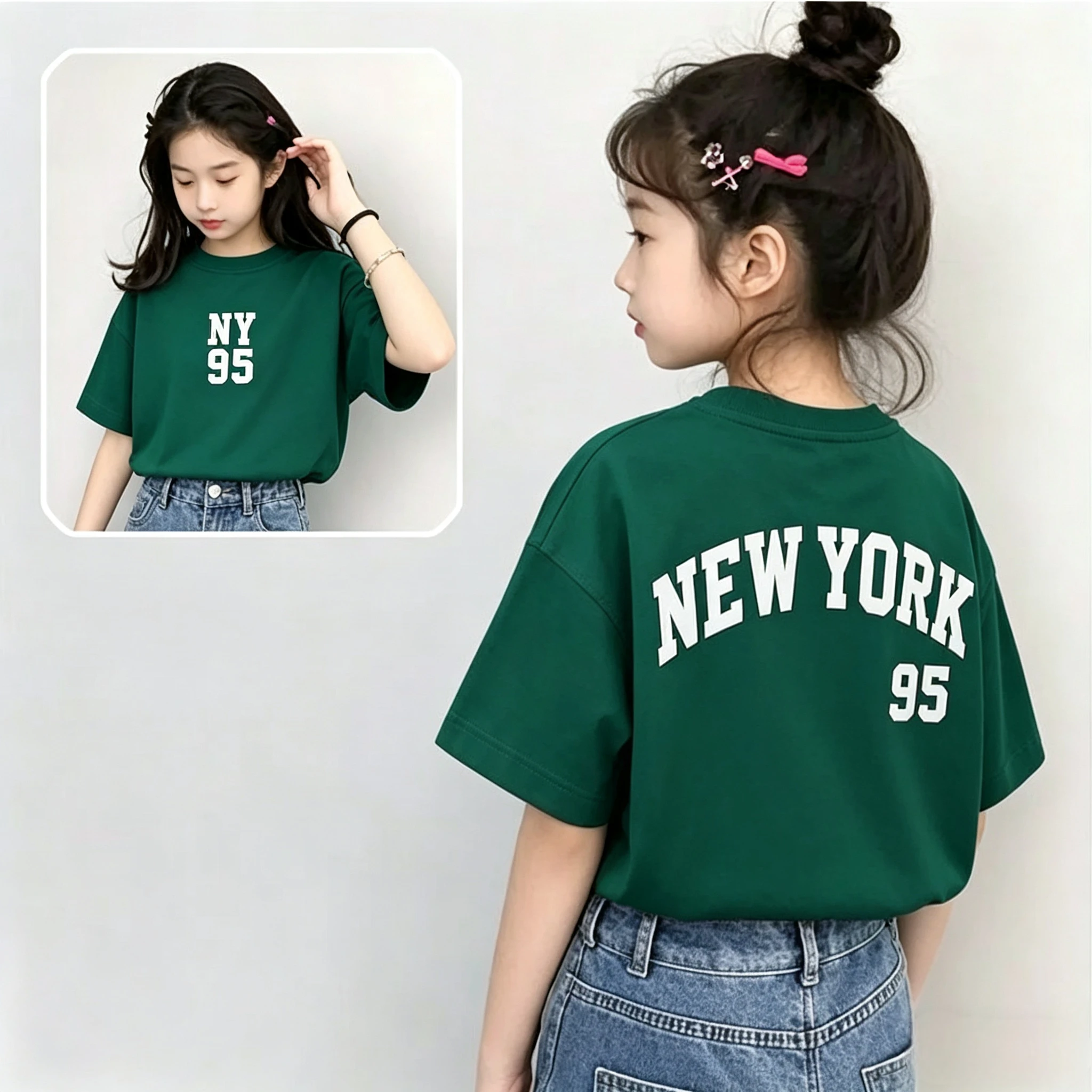 Kid Daily Wear Double Sided Short Sleeve Tees For Child Summ