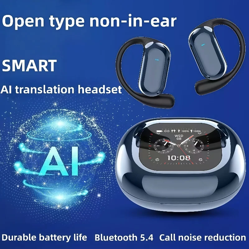 Q16S AI ترجمة بلوتوث 5.4 سماعات لاسلكية مفتوحة مزدوجة هيئة التصنيع العسكري واضح دعوة الرياضة سماعات توصيل الهواء مقاوم للماء IPX5 #1
