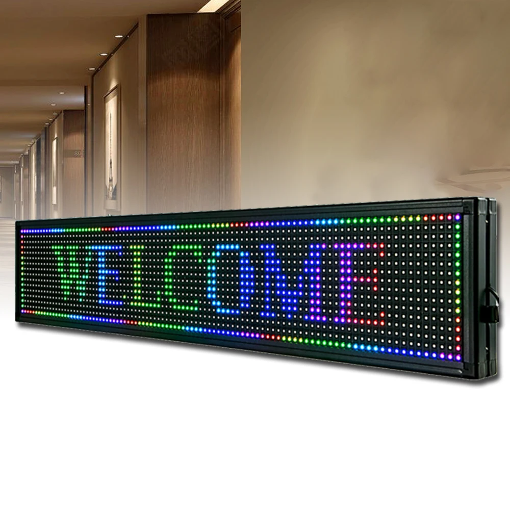 7-Farben-LED-Zeichen hohe Helligkeit Scrolling Message Display Board Außenwerbung Light Board 40 "x 8"