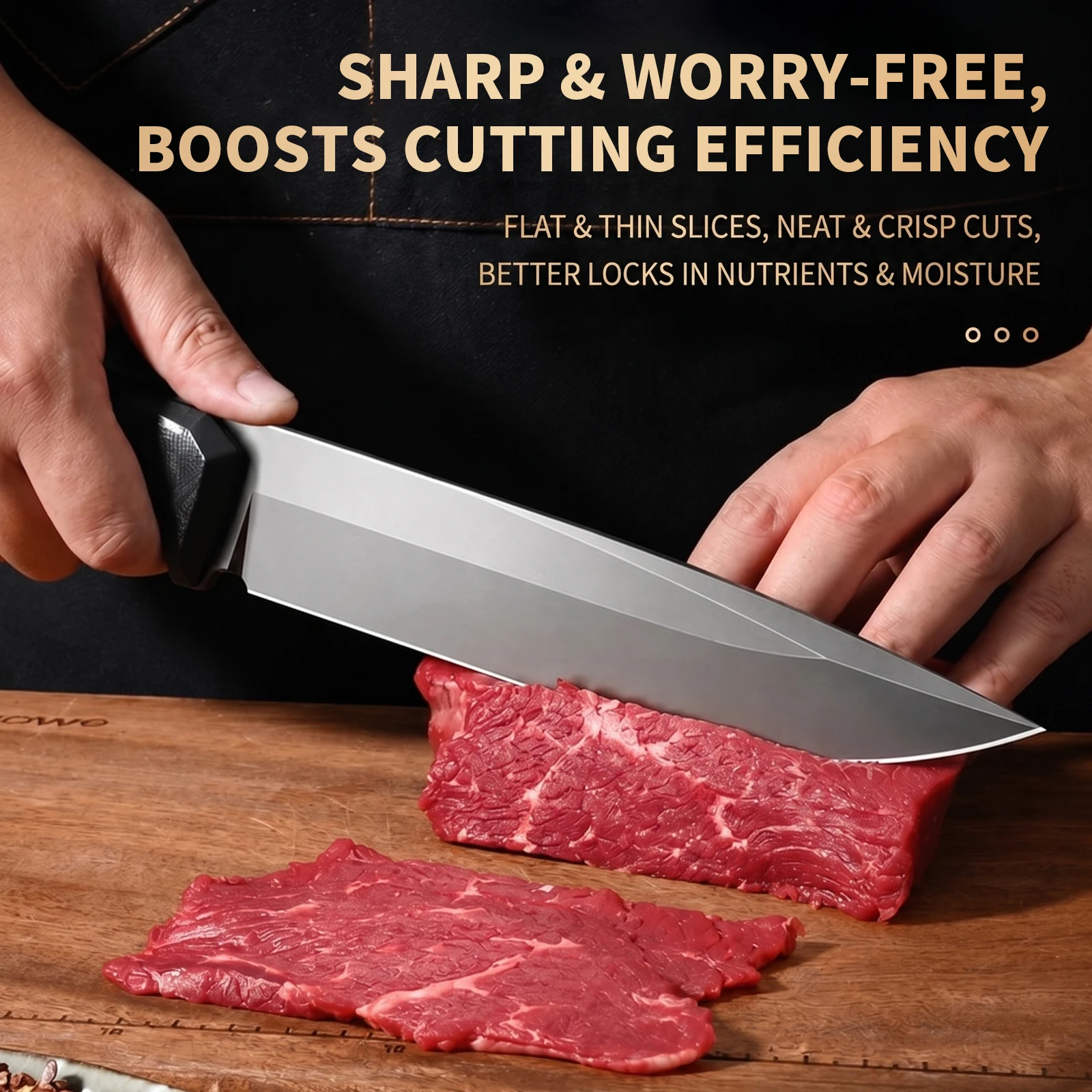 Ultra Sharp Chef Knife Kitchen Cleaver - Premium Stainless Steel Meat Cutting Knife Butcher Boning Knife with Sheath
