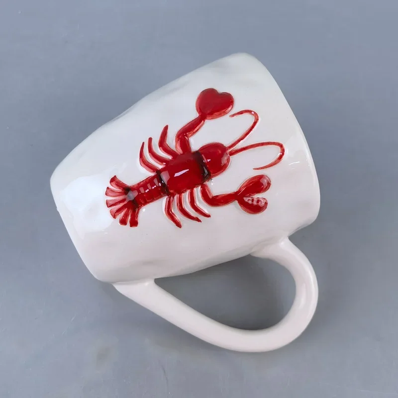 Creative relief ceramic coffee cup funny three-dimensional ocean series