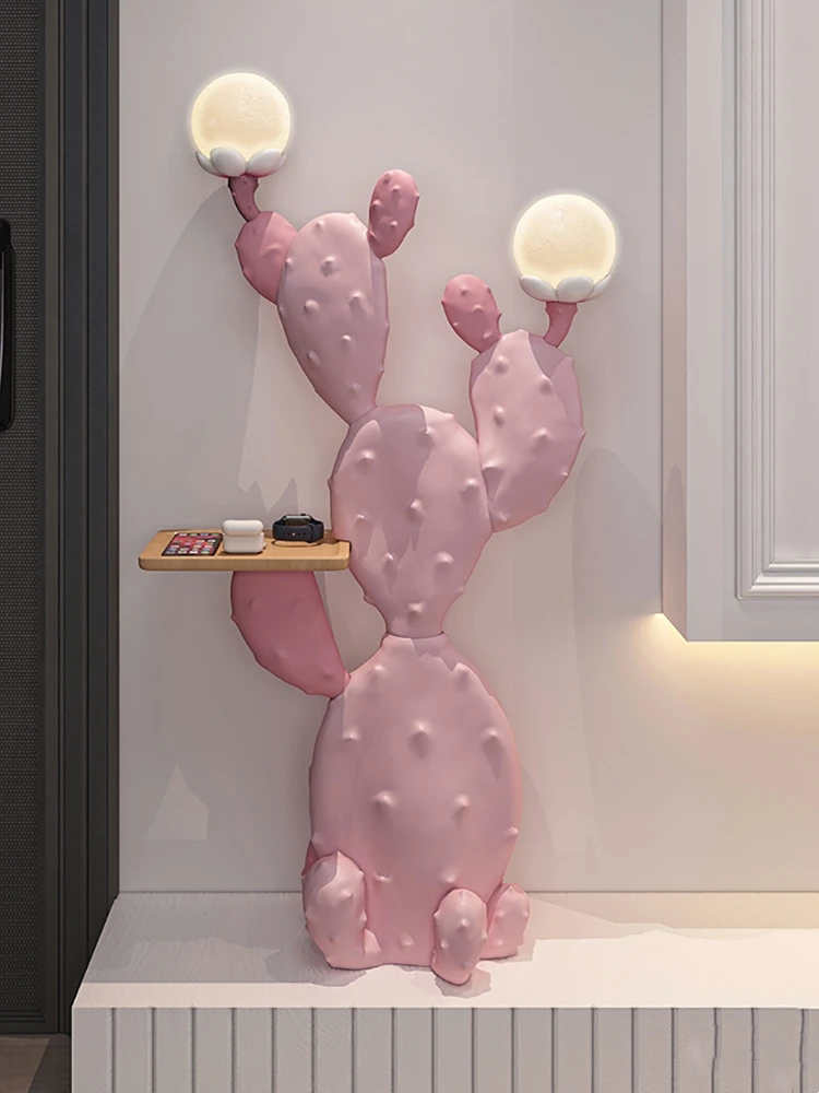 Home Decor 78CM Cactus Statue Side Table Floor Decoration Nordic Living Room Tea Tables Creative Coffee Table Housewarming Gifts