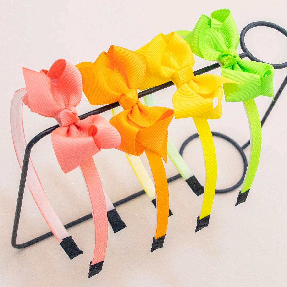 4pcs Cute 3inch Hair Bows with Hairbands Grosgrain Ribbon Bows Headbands for Girls Children Kids Hair Accessories