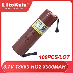 100 sztuk Liitokala nowy oryginalny HG2 18650 3000mAh baterie 3.6V rozładowania 3.7v moc akumulator DIY nikiel hurtownie