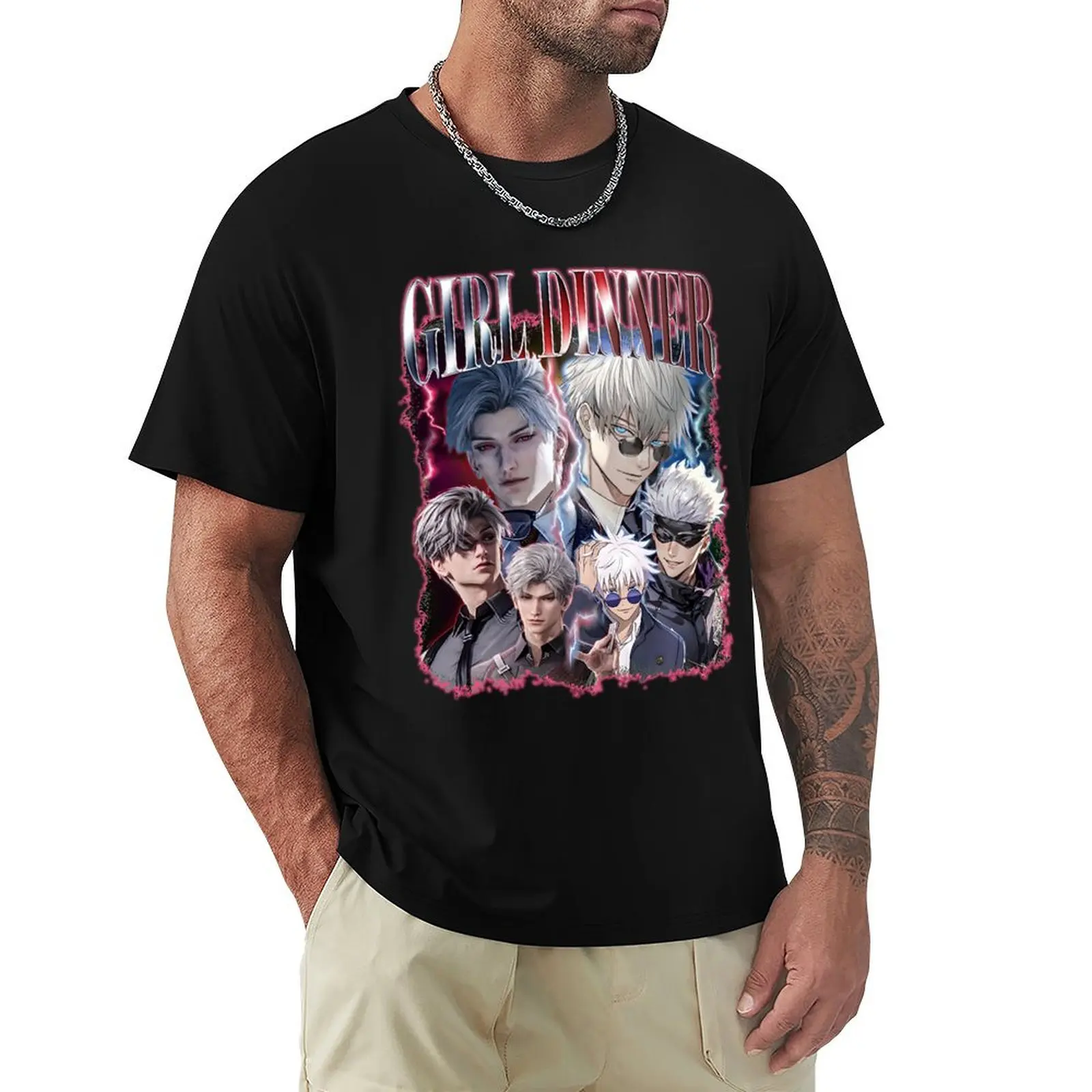 

Gojo & Sylus Girl Dinner T-Shirt Funny t-shirts plus size tops anime stuff tee shirts for men