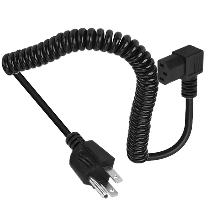 American Three Core Plug Elbow Tail Power Cord American Standard Male Female Pair Plug 0.75mm ²  18AWG Copper Core Spring Wire