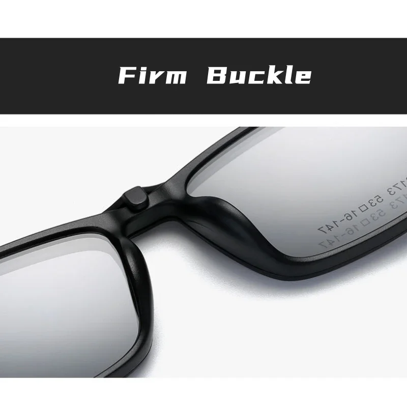 OLLYMURS Ultra-light 1+5 Magnetic Suction Polarized Clip Eyewear TR90 Retro Square Optical Prescription Eyeglasses Frame Men