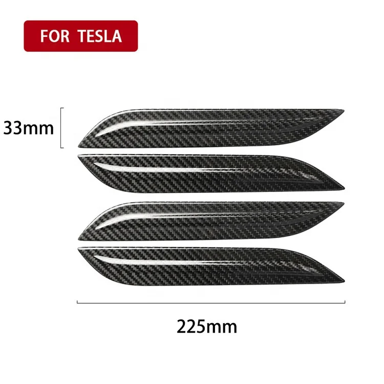 Ricambi auto di qualità originale Fibra di carbonio modificata Maniglia per porta in carbonio secco Accessori decorativi Adesivi per Tesla Model S 2018-