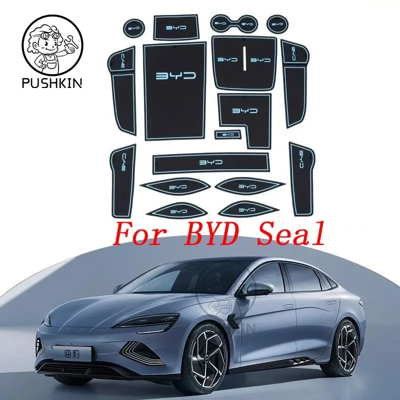 

FOR BYD Seal EV ATTO 4 2023 2024 Rubber Mat Door Groove Anti-slip Cup Cushion Gate Slot Coaster Dust-proof Car Accessories