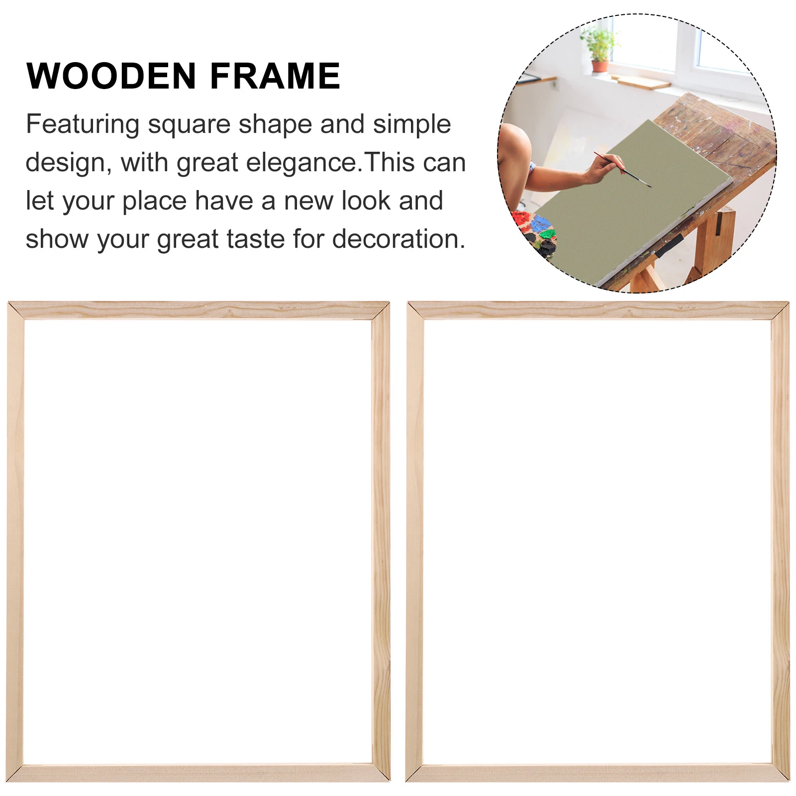

8 Pcs Solid Wood Inner Frame Canvas Panel Round Wooden for Photo Picture Strips Frames Oil Painting DIY