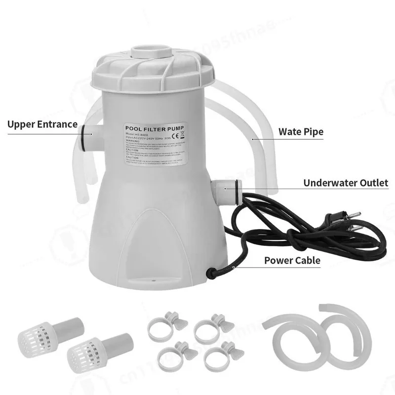 800Gal EU Plug Swimming Pool Filter Pump, Detachable Electric Circulation Water Cleaner for Above‑Ground Pool Filtration System