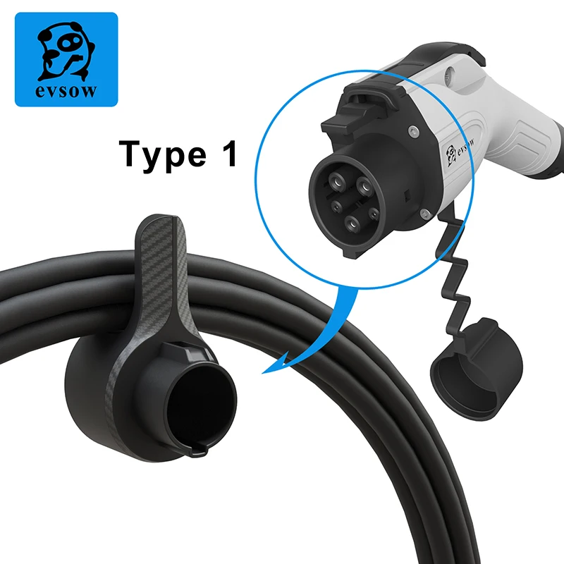 evsow Type1 EV Charger Holder Wall Mount Holster Dock For Electric Vehicle Charging Cable Holder Holster Dock Type1 J1772 Socket