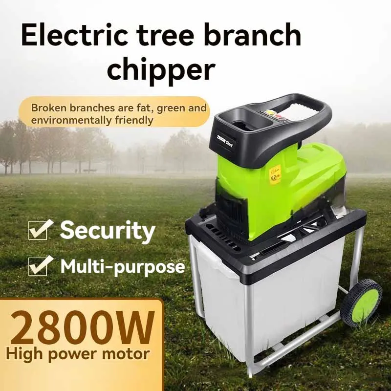 KOTUMY High-power wood shredder Leaf and tree high-power S260 Electric Pulverizer Garden Tool Electric Crusher Garden Tools