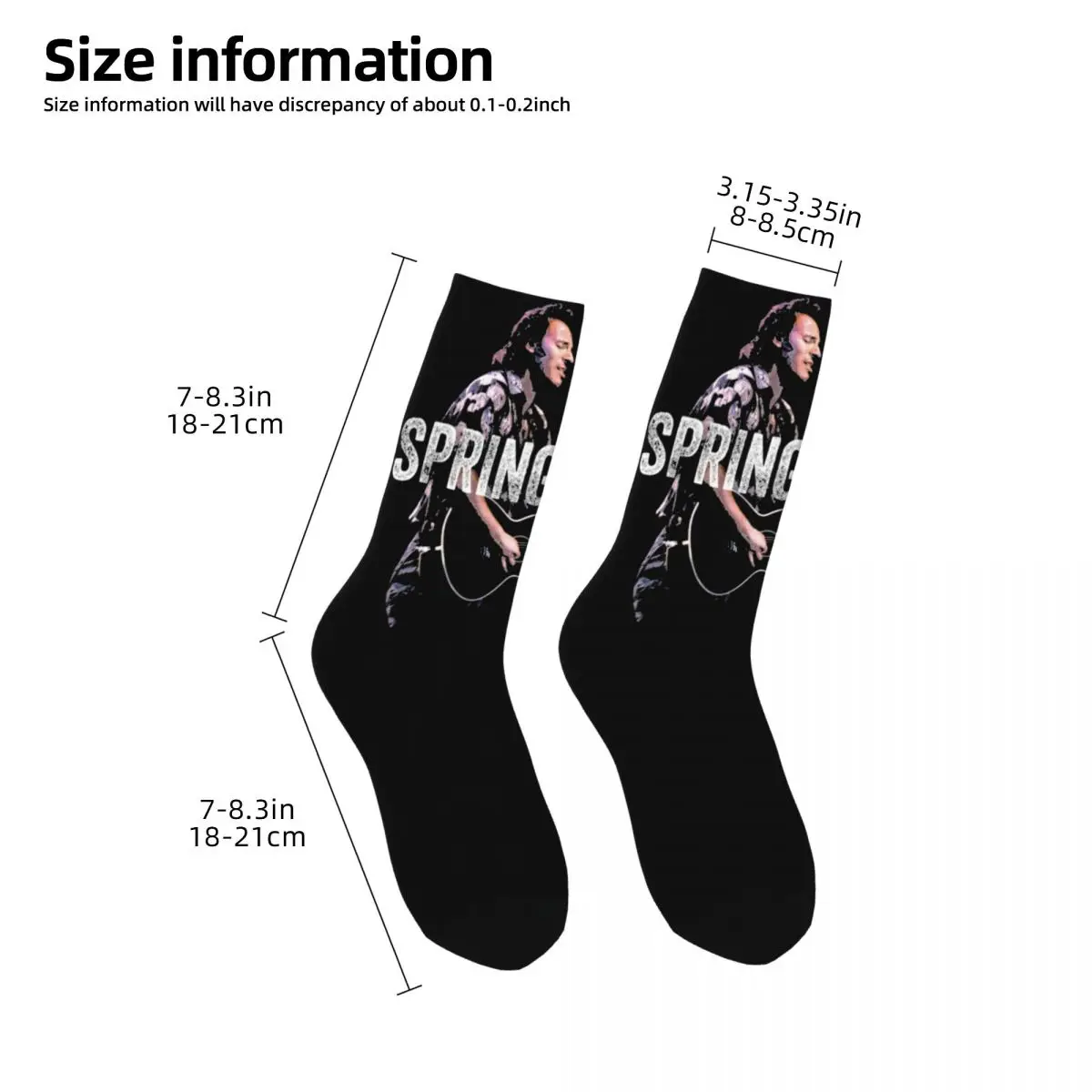 Casual Bruce Springsteen Rock Singer Design Basketball Crew Socks Accessories All Seasons Vintage Long Socks Sweat Absorbing