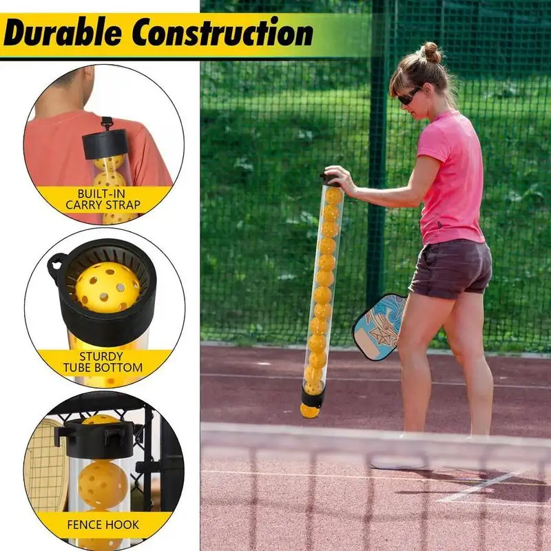 Pickleball Picker Draagbare Pickleball Pick-Up Buis Transparante Pickleball Collector 12 Ballen Grote Capaciteit Tennisbal Picker