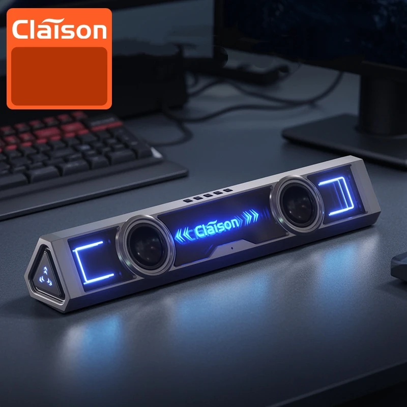 

Домашний игровой динамик Компьютерные игровые колонки Звуковая панель Беспроводной интеллектуальный аудиоплеер BT RGB 3D Прямоугольный светящийся динамик