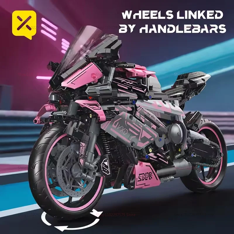2096 قطعة من مكعبات بناء نموذج الدراجة النارية التكنولوجية المتوافقة مع MOC 1:5 لعبة الطوب للمدينة للأطفال والكبار هدية إبداعية
