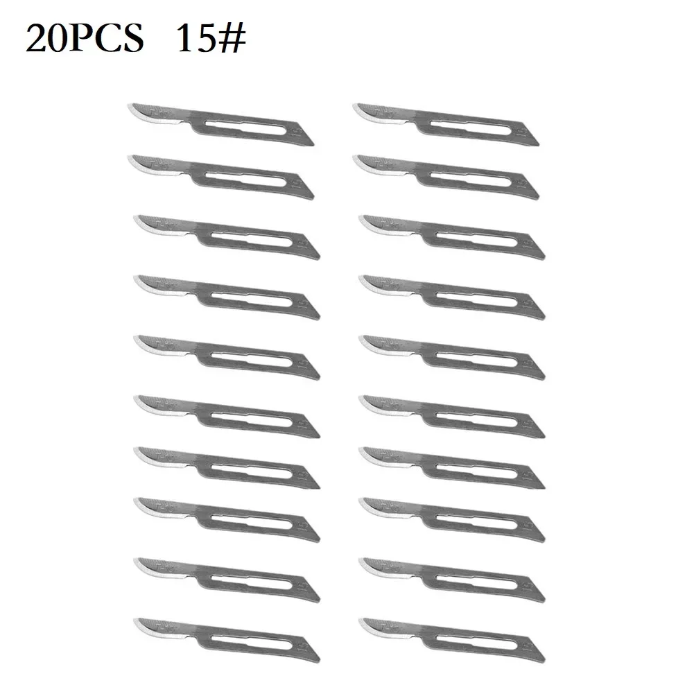 Lame da 20 pezzi lame per coltelli per incisione in acciaio inossidabile lama in metallo coltello per intaglio del legno lama di ricambio per