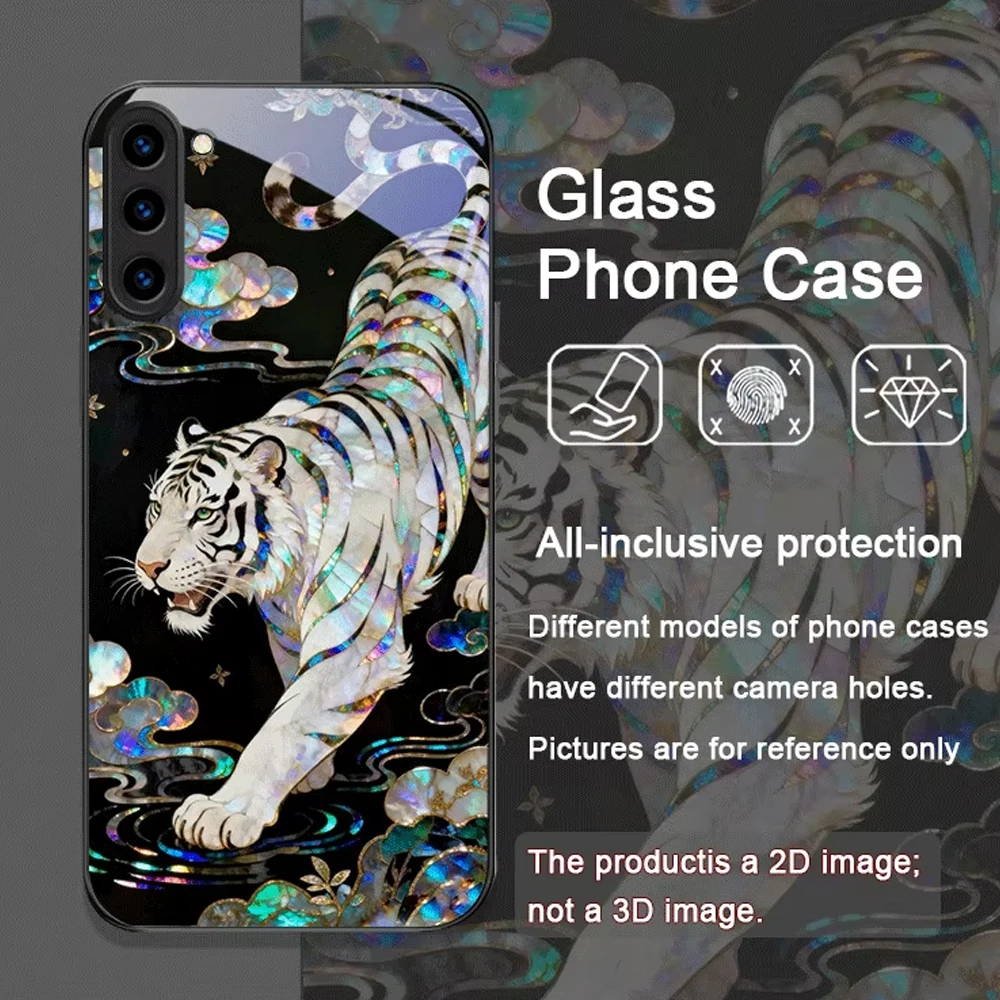 Stylish Tiger Dragon Phone Case For iPhone 17e 17 16 16e 15 14 13 12 Mini 11 Air Pro XR X Plus Glass Silicone Frame Back Cover
